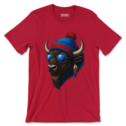 Wild Bison Wearing Beanie T-Shirt