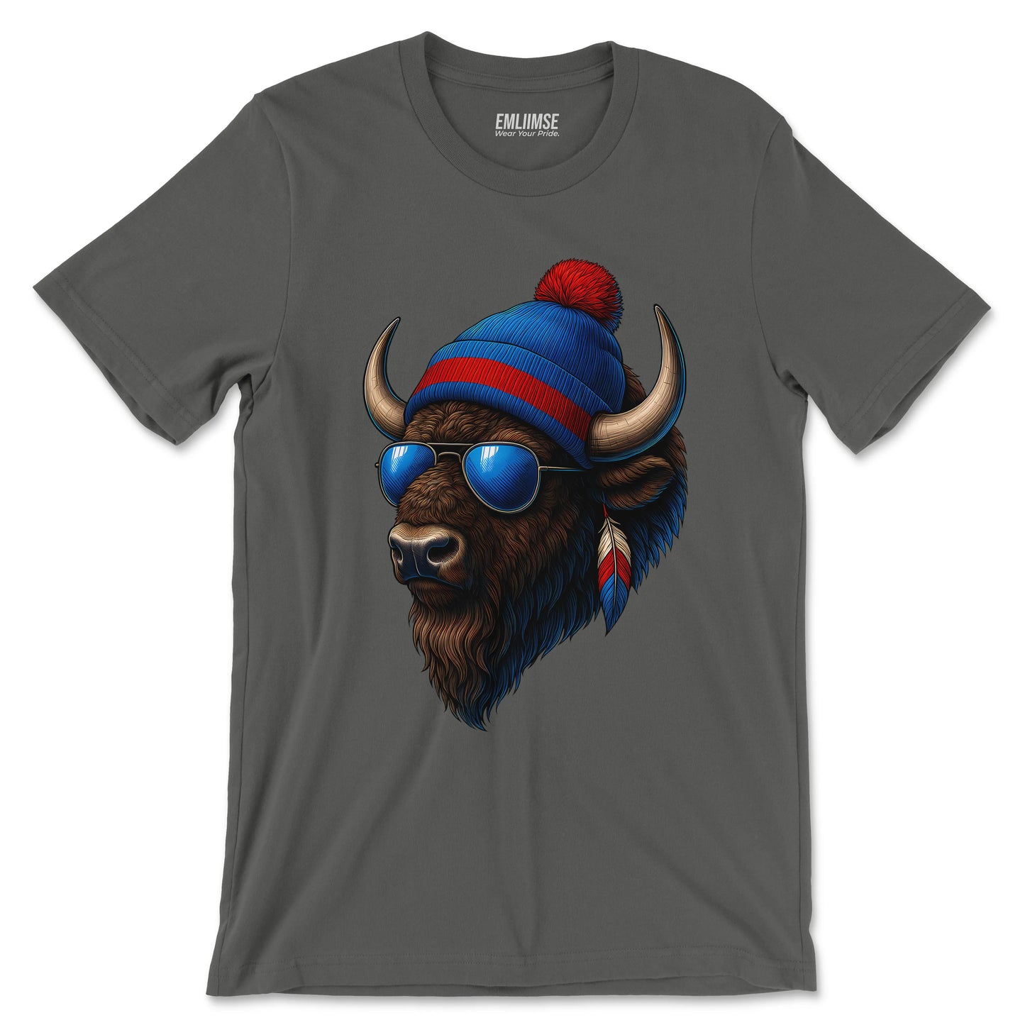 Wild Bison Wearing Beanie T-Shirt