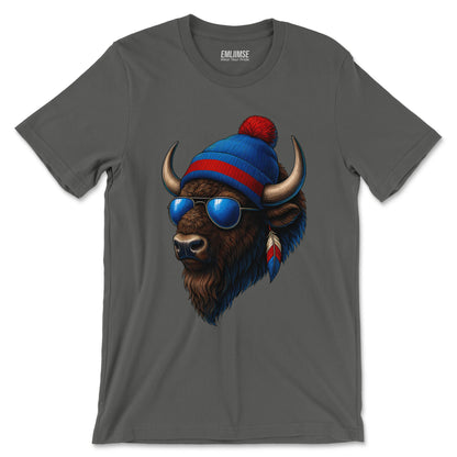 Wild Bison Wearing Beanie T-Shirt