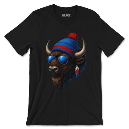 Wild Bison Wearing Beanie T-Shirt