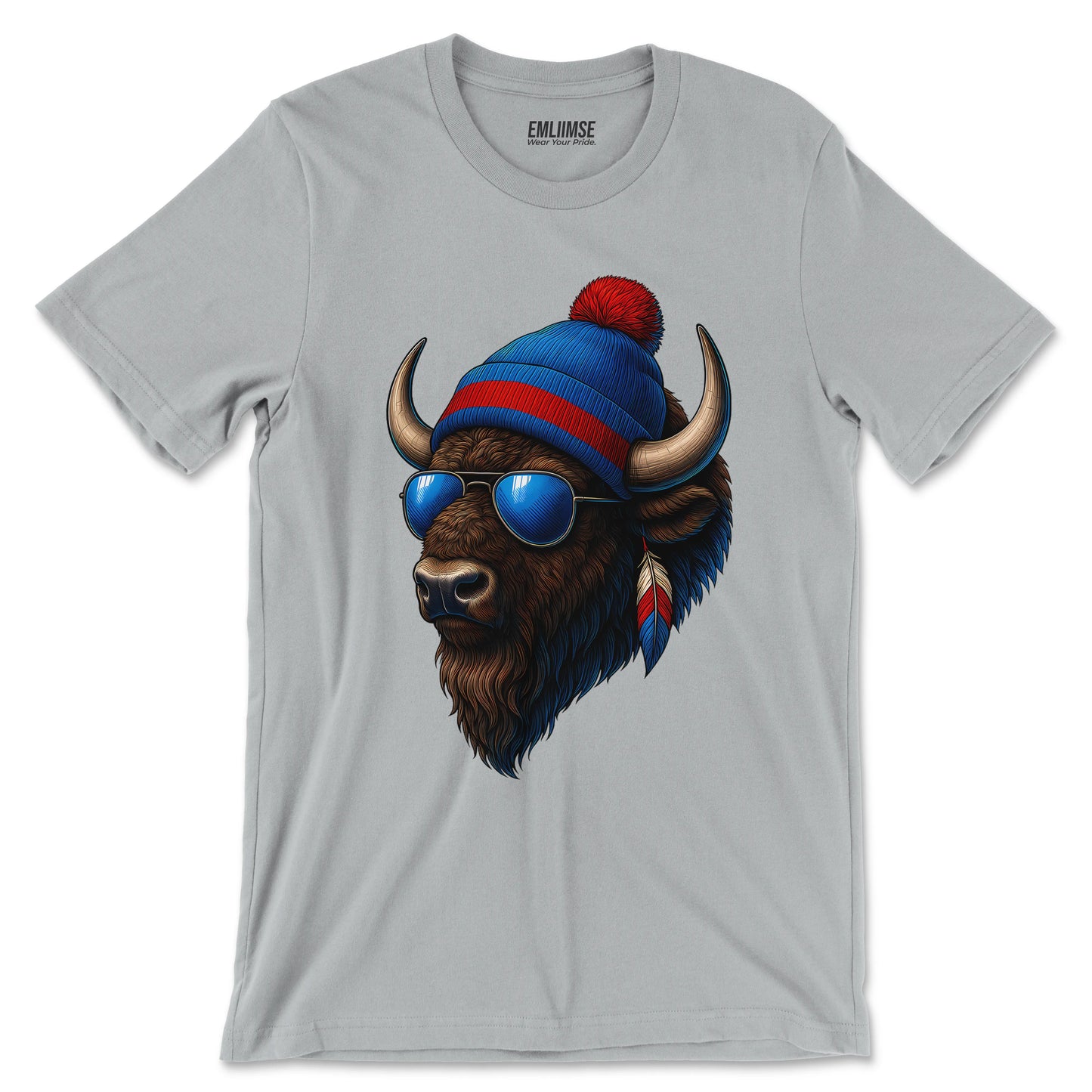 Wild Bison Wearing Beanie T-Shirt