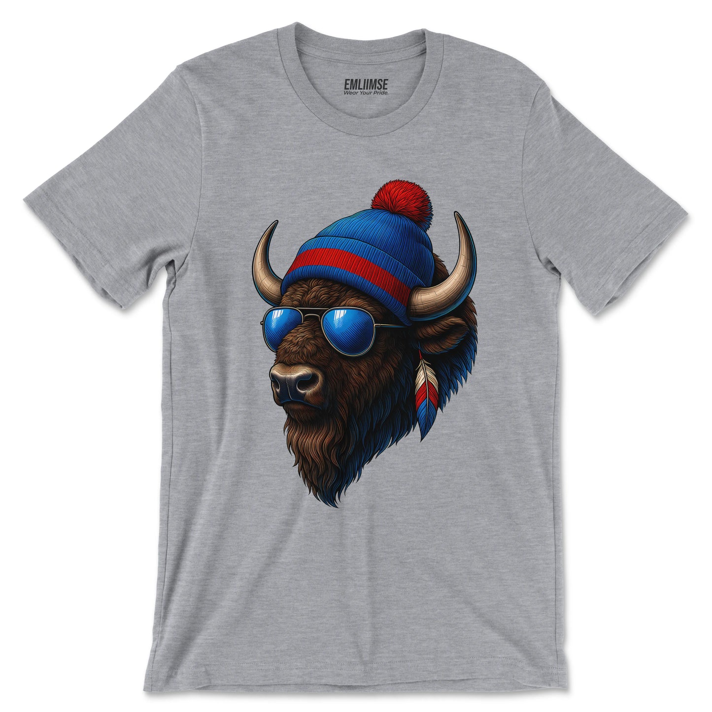 Wild Bison Wearing Beanie T-Shirt