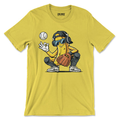 Banana Catcher Baseball T-Shirt