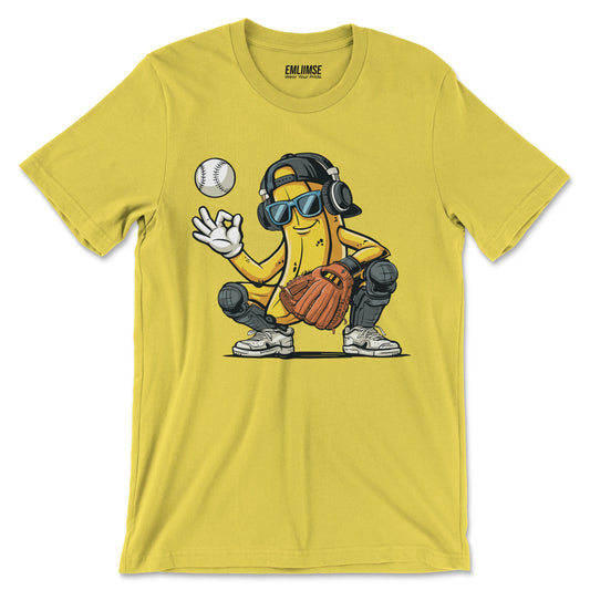 Banana Catcher Baseball T-Shirt