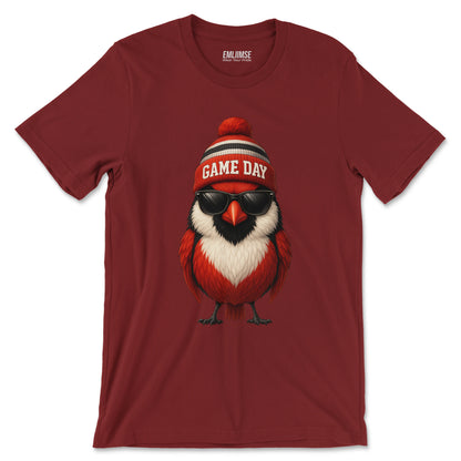 Cute Red Cardinal Bird Game Day T-Shirt
