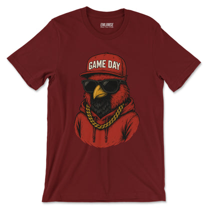 Cool Red Cardinal Bird Game Day T-Shirt