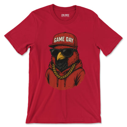 Cool Red Cardinal Bird Game Day T-Shirt