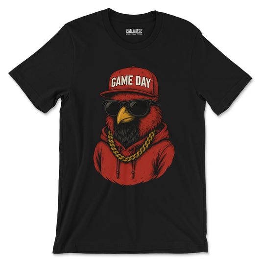 Cool Red Cardinal Bird Game Day T-Shirt