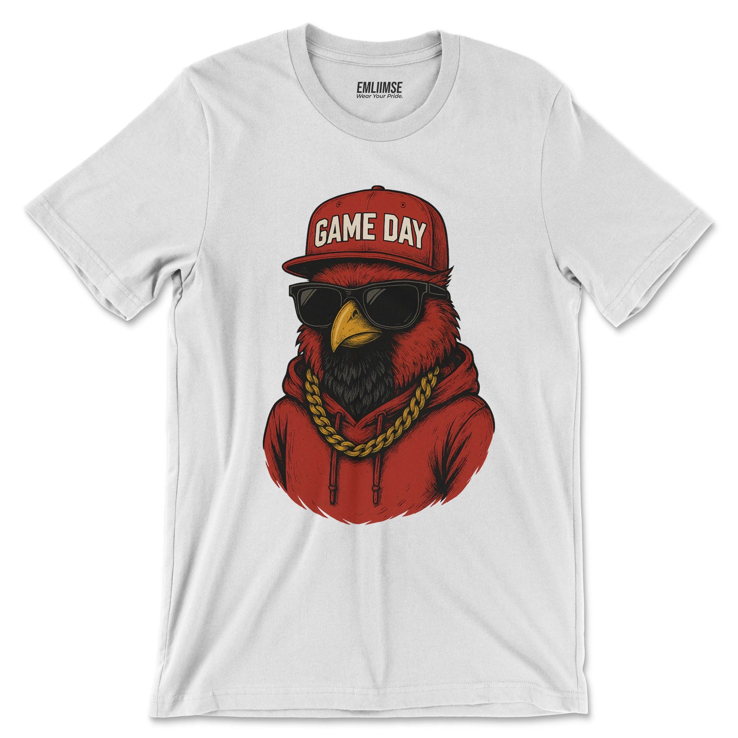 Cool Red Cardinal Bird Game Day T-Shirt