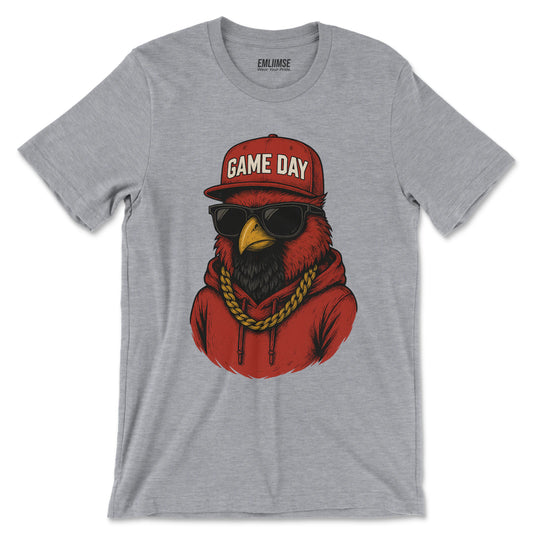 Cool Red Cardinal Bird Game Day T-Shirt