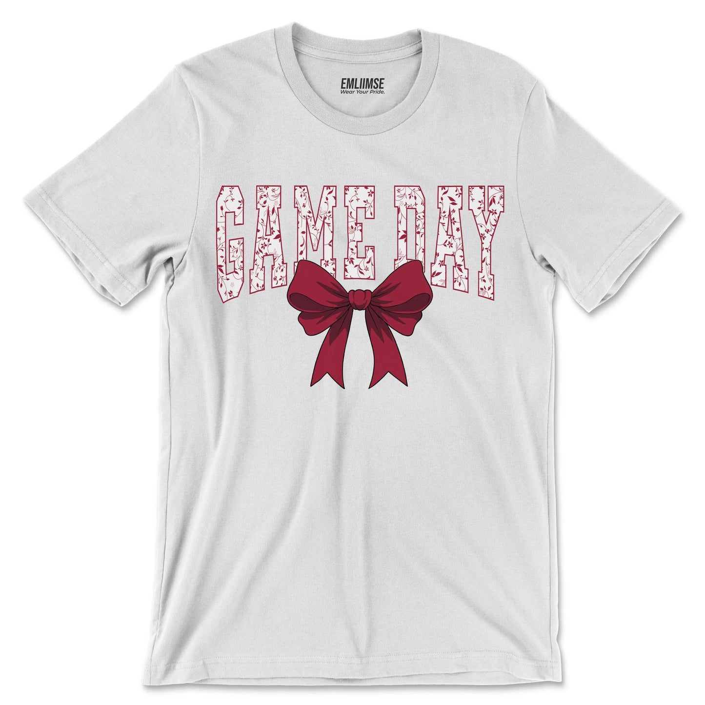 Floral Game Day Red Coquette Bow T-Shirt