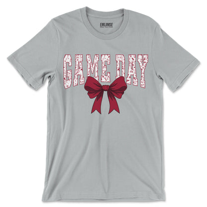 Floral Game Day Red Coquette Bow T-Shirt
