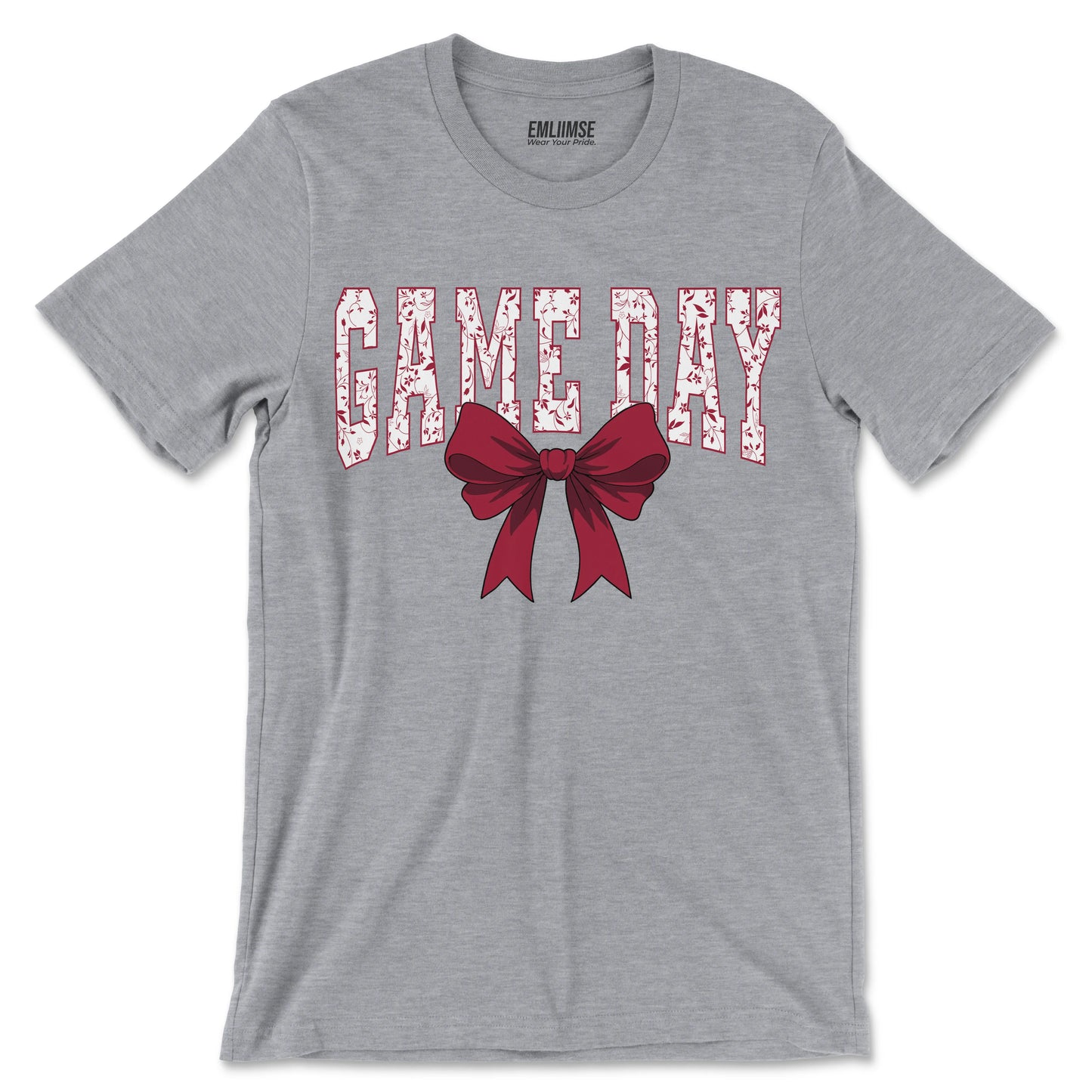 Floral Game Day Red Coquette Bow T-Shirt