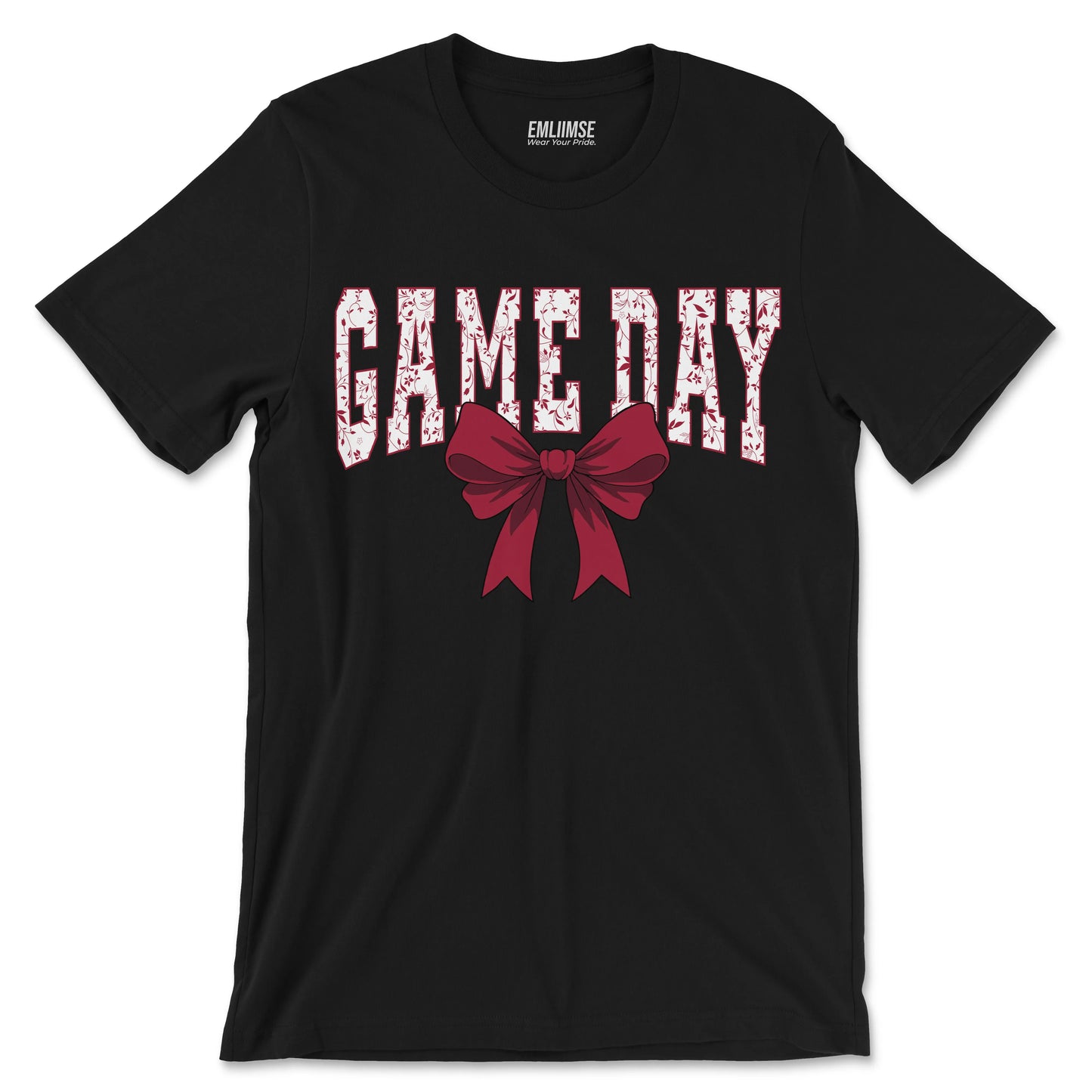 Floral Game Day Red Coquette Bow T-Shirt