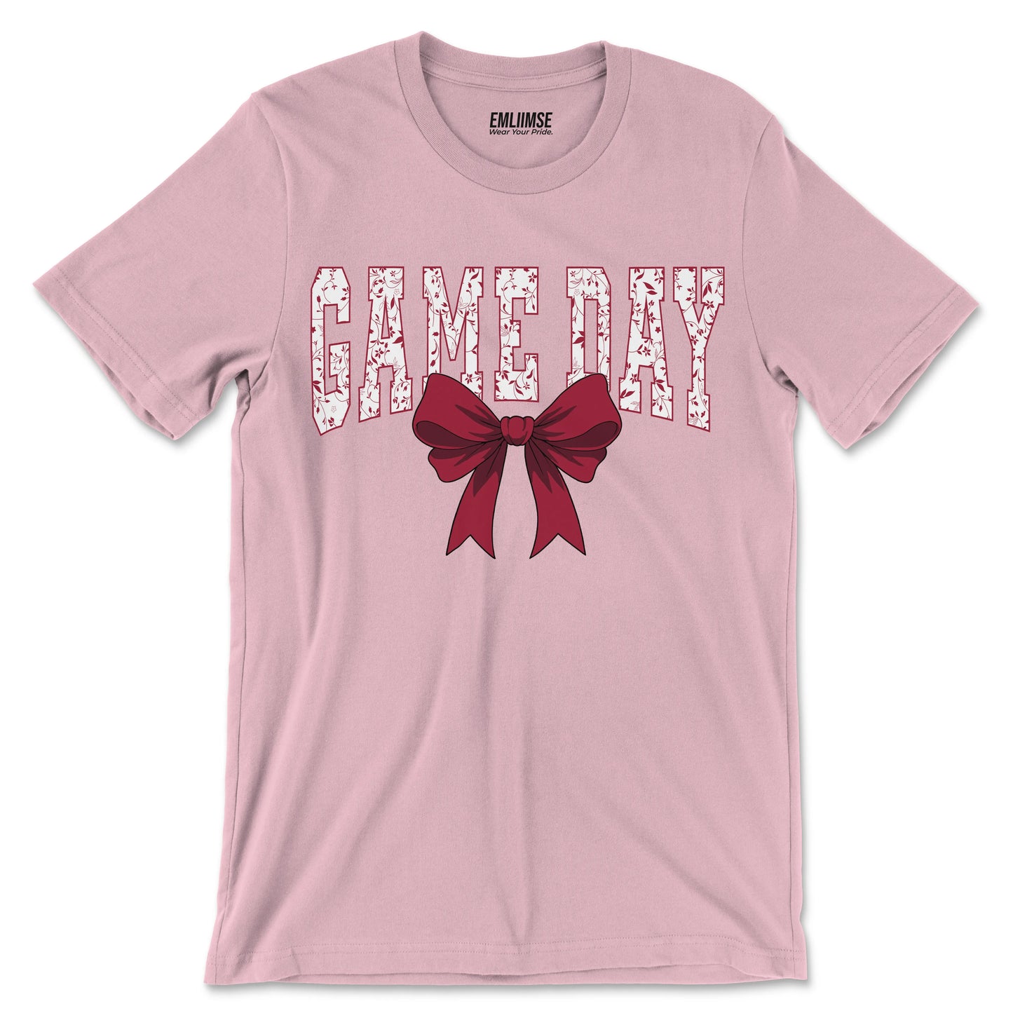 Floral Game Day Red Coquette Bow T-Shirt
