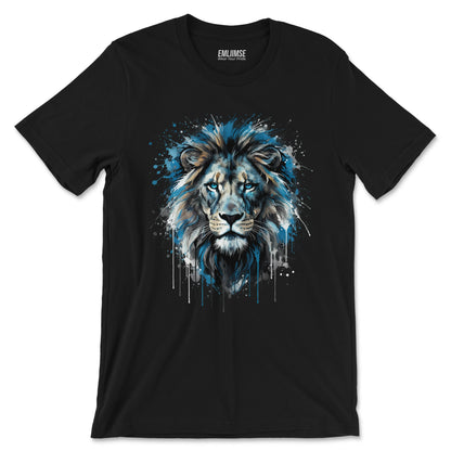Blue Lion Paint Art T-Shirt