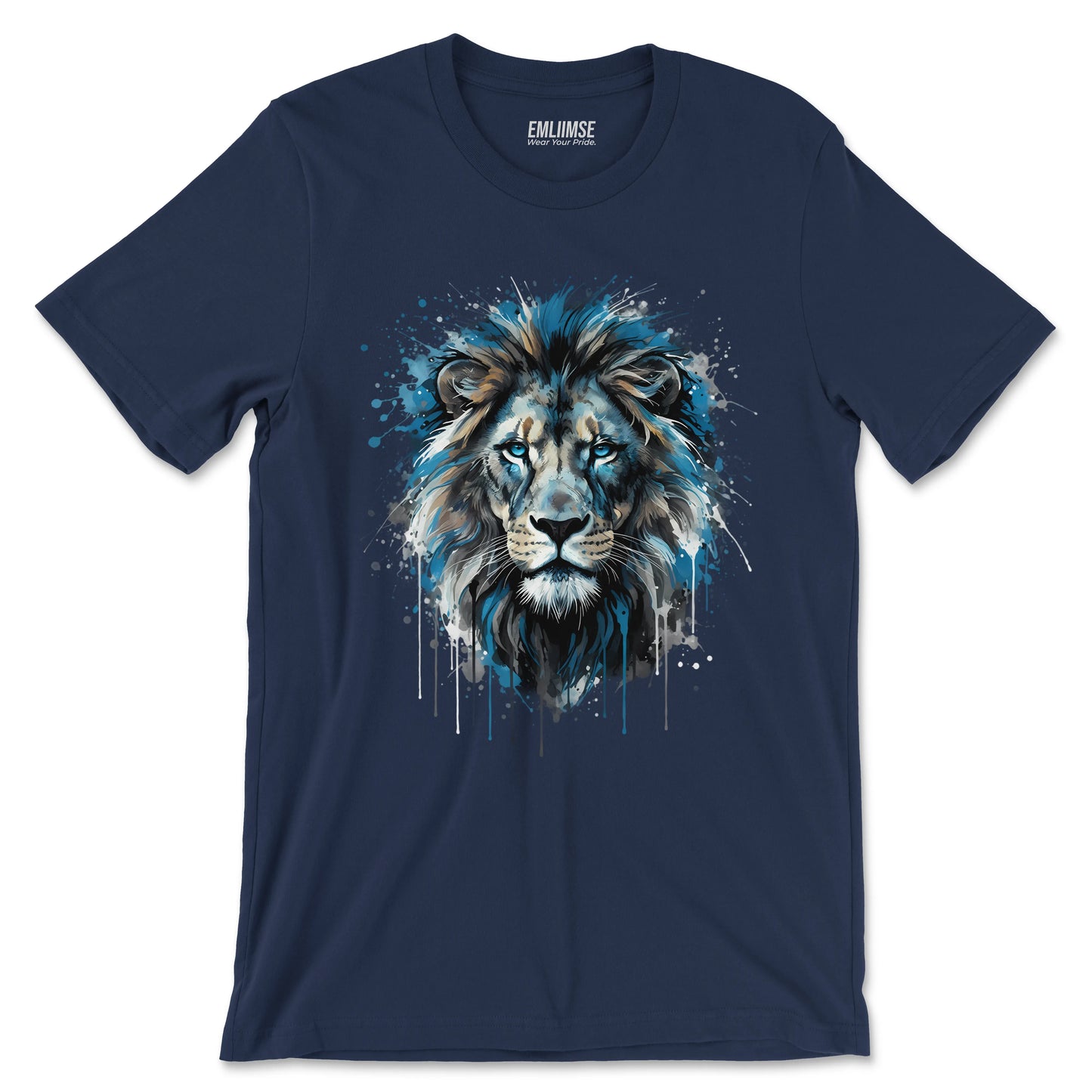 Blue Lion Paint Art T-Shirt