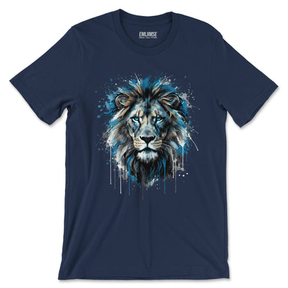 Blue Lion Paint Art T-Shirt