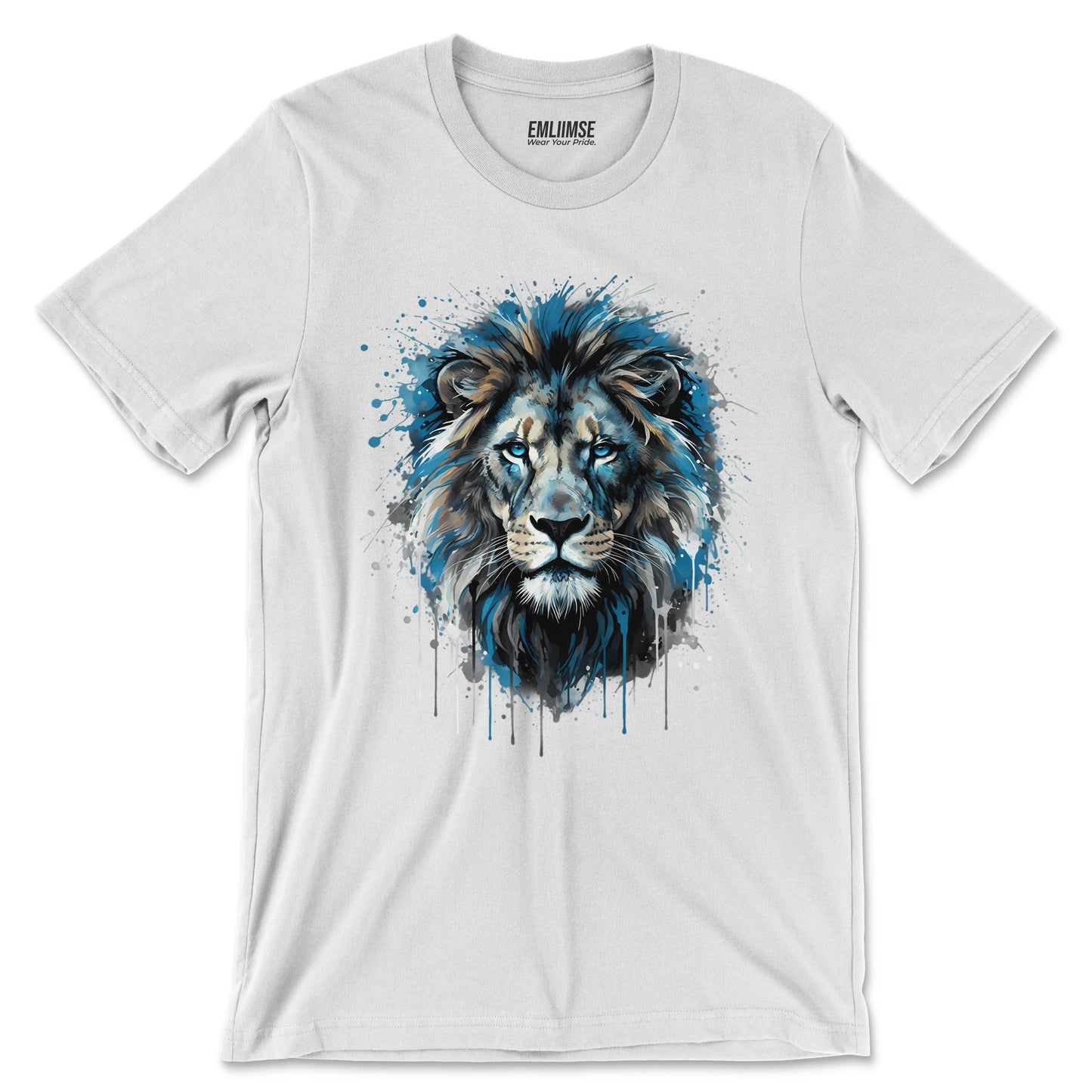 Blue Lion Paint Art T-Shirt