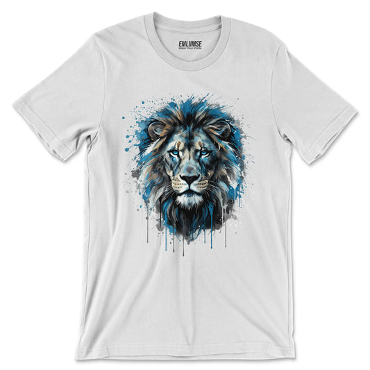 Blue Lion Paint Art T-Shirt
