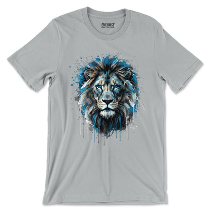 Blue Lion Paint Art T-Shirt