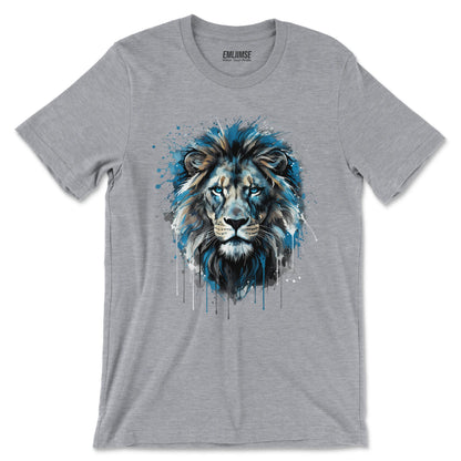 Blue Lion Paint Art T-Shirt