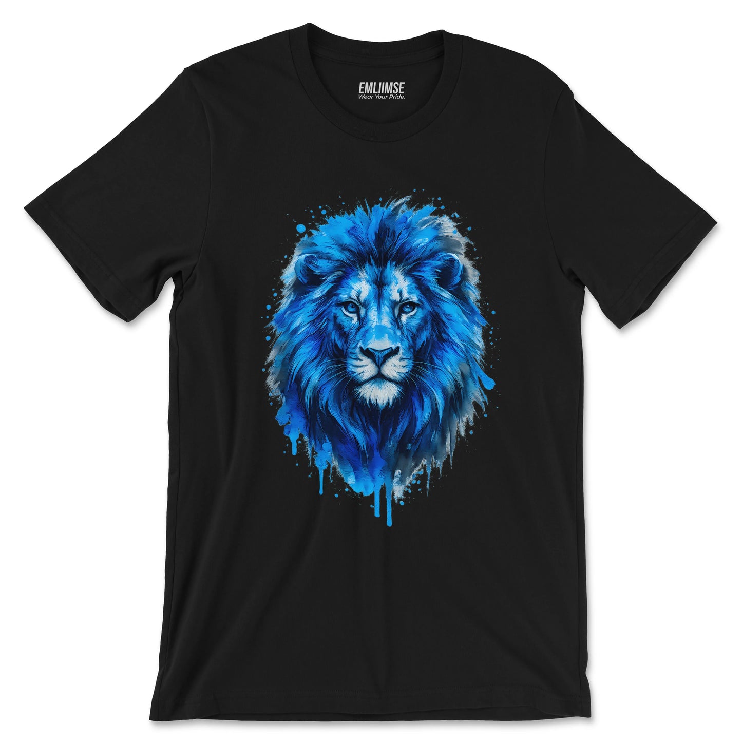 Blue Lion Paint Art T-Shirt