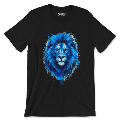 Blue Lion Paint Art T-Shirt