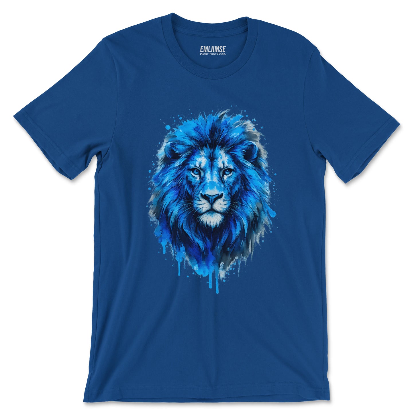 Blue Lion Paint Art T-Shirt