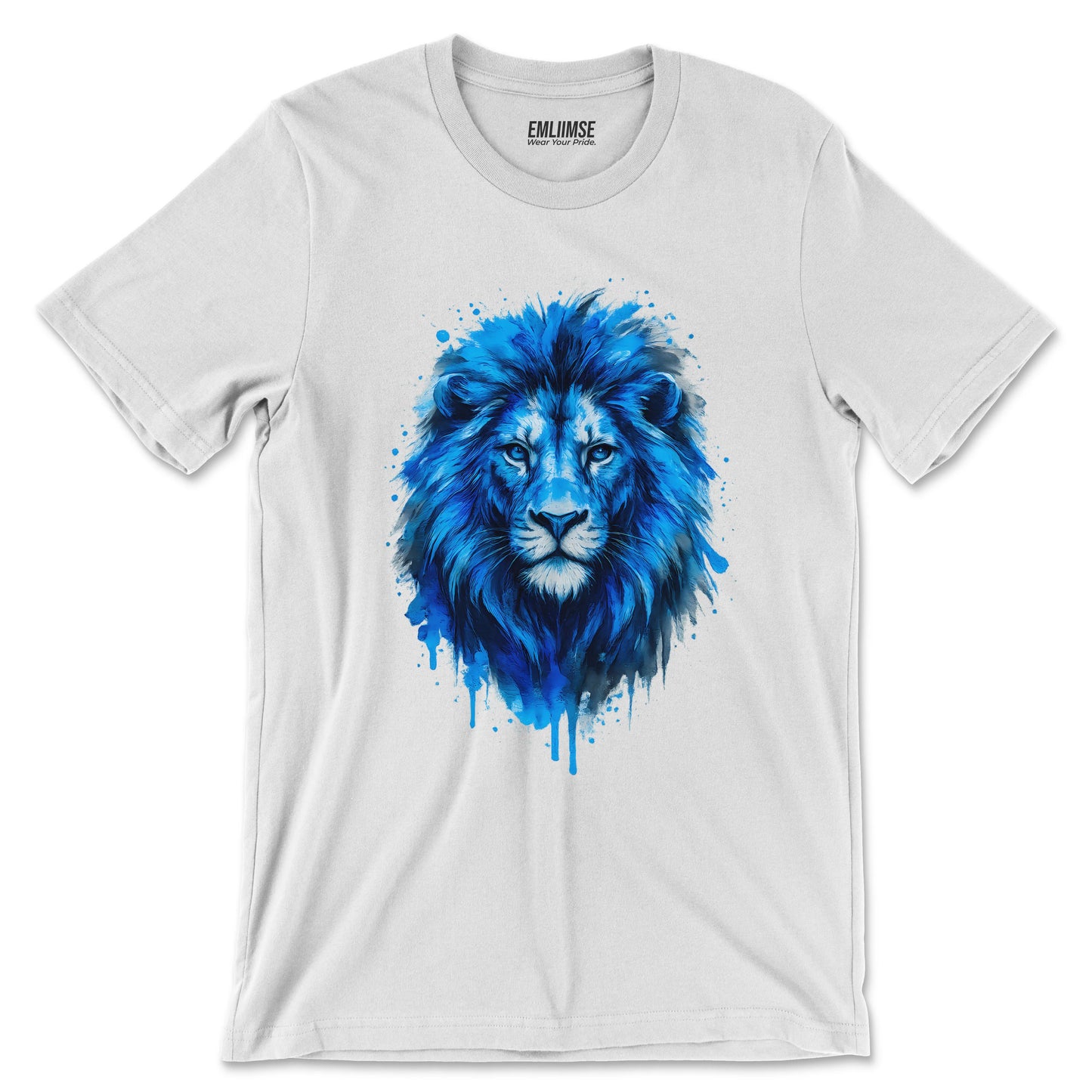 Blue Lion Paint Art T-Shirt