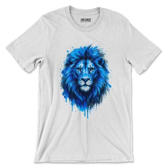 Blue Lion Paint Art T-Shirt