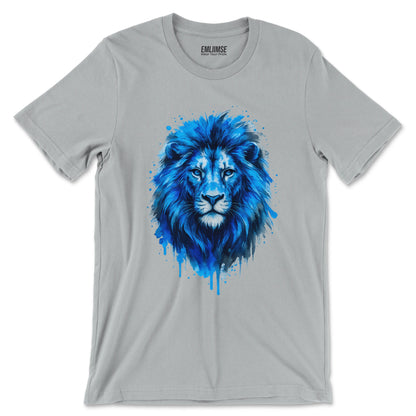 Blue Lion Paint Art T-Shirt