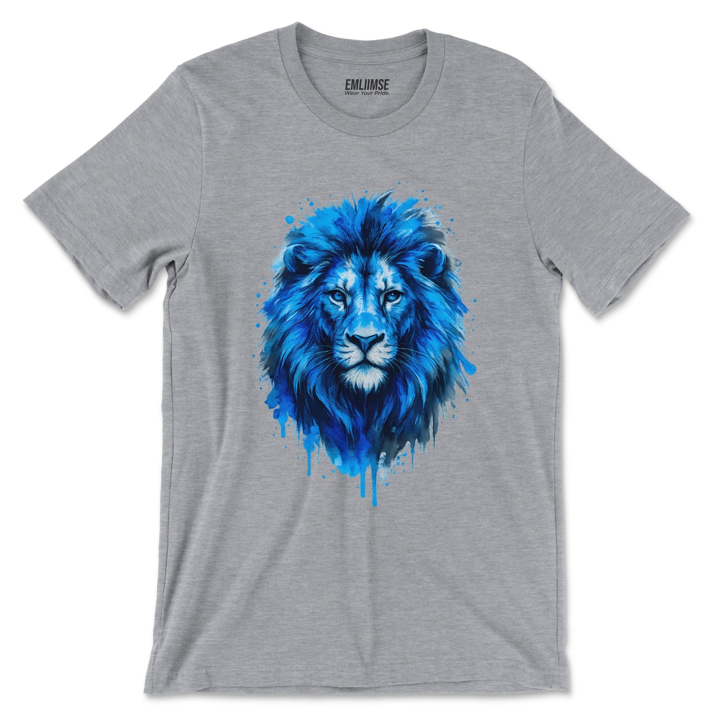 Blue Lion Paint Art T-Shirt