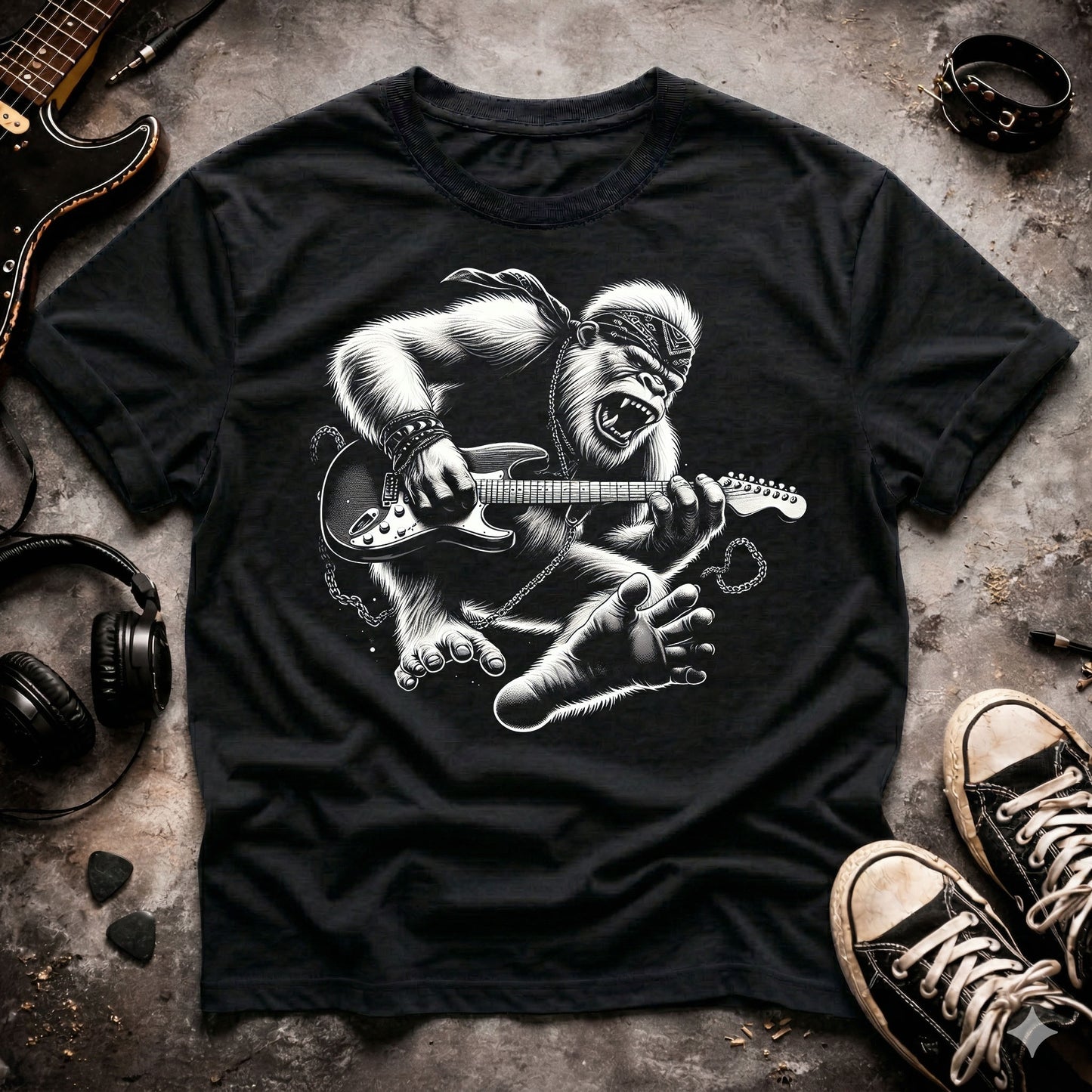 Rock Bigfoot Guitarist T-Shirt