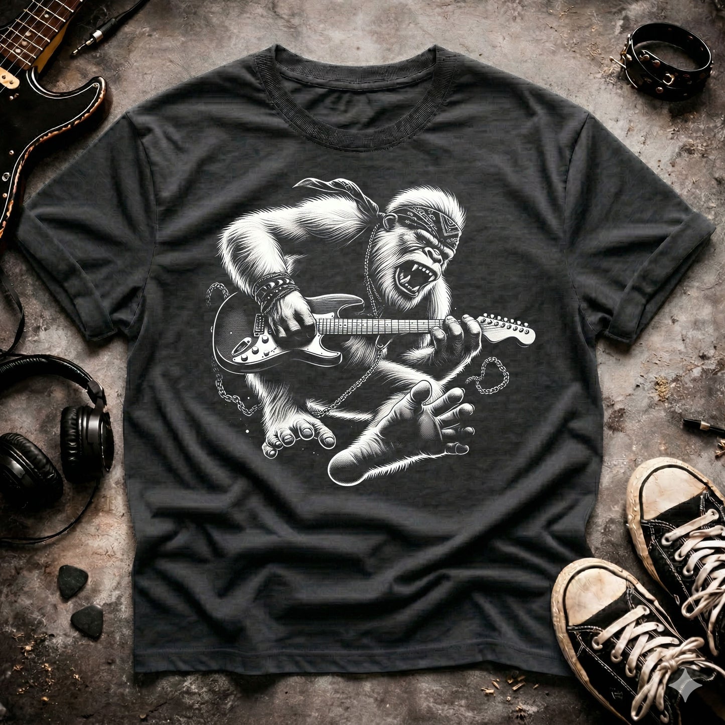 Rock Bigfoot Guitarist T-Shirt