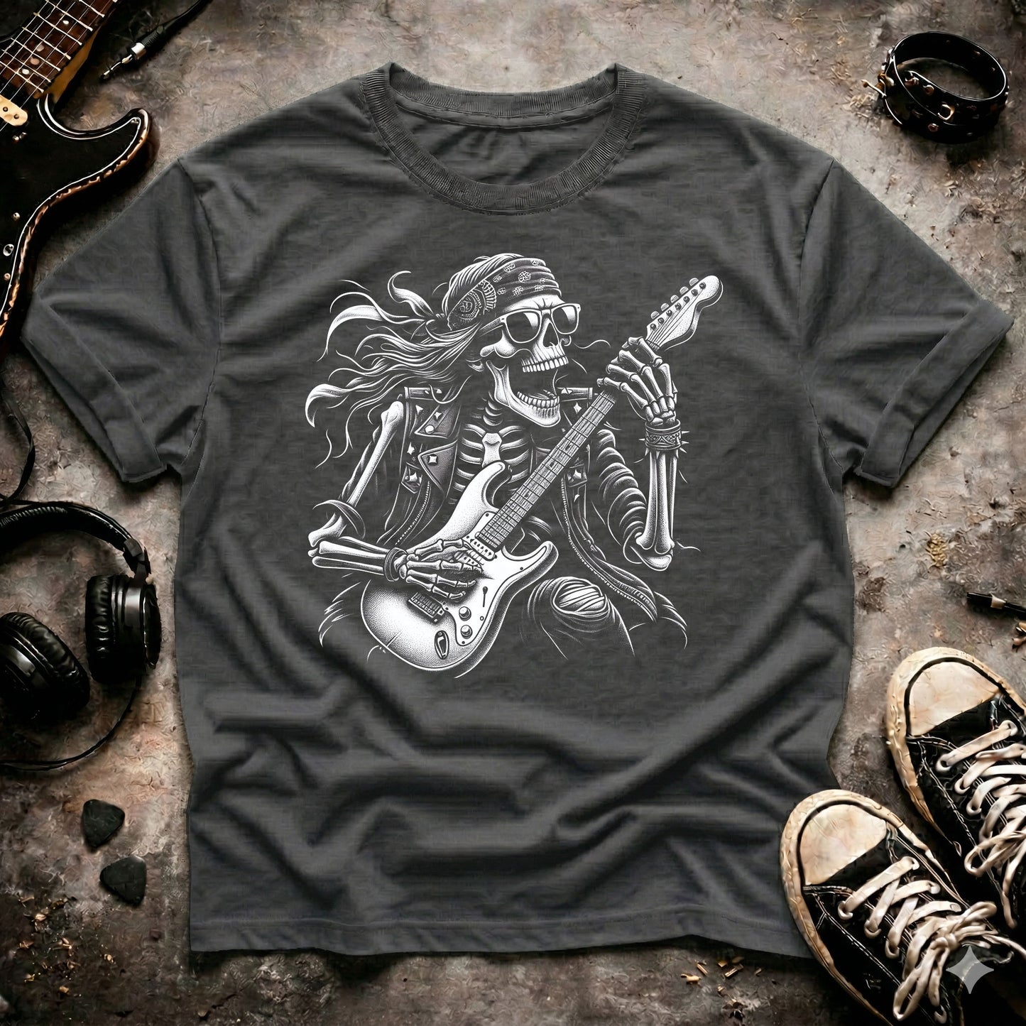 Rock Skeleton Guitarist T-Shirt
