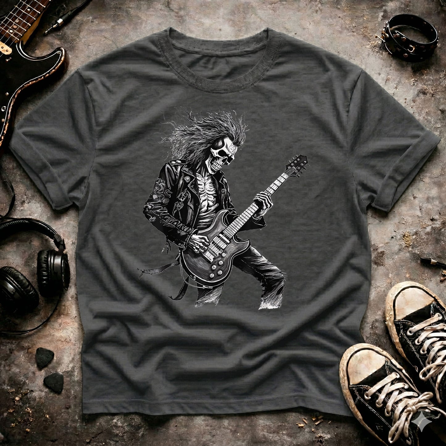 Rock Skeleton Guitarist T-Shirt