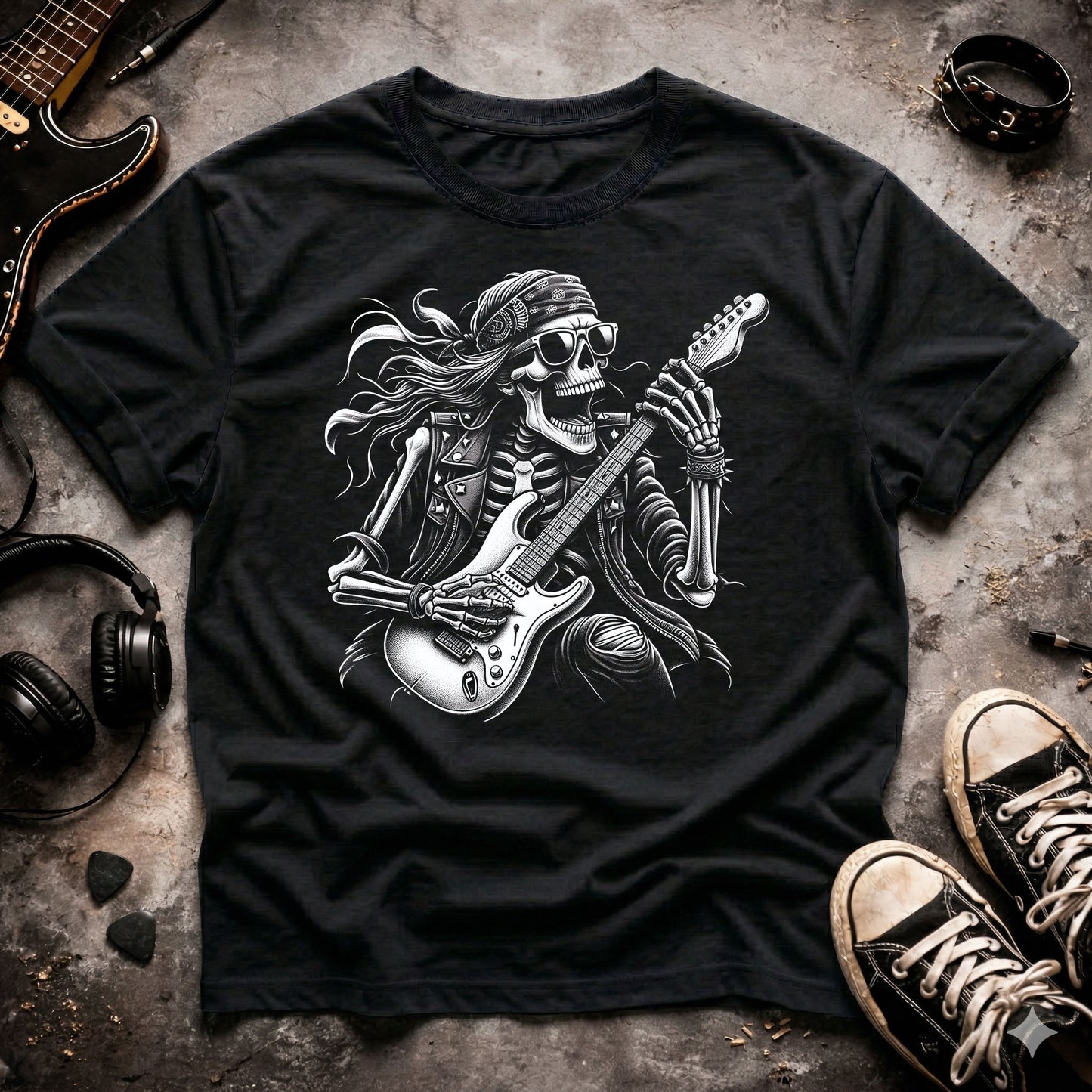 Rock Skeleton Guitarist T-Shirt