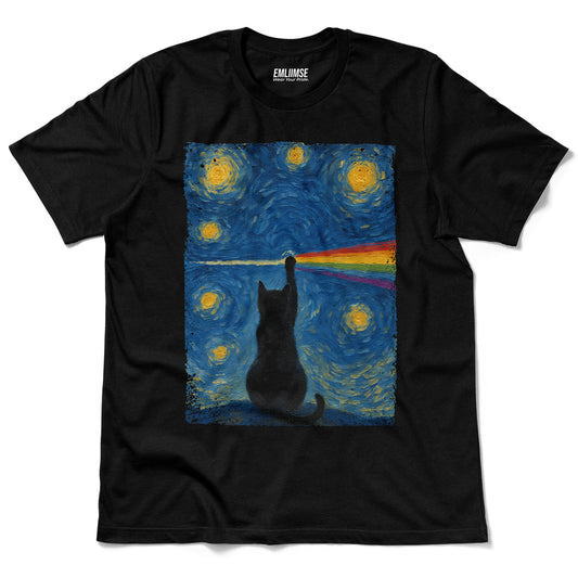 Cat Rock Starry Night V1 T-Shirt