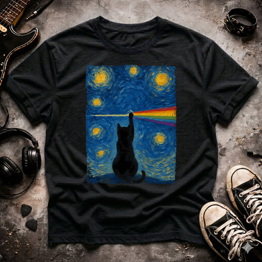 Cat Rock Starry Night V1 T-Shirt