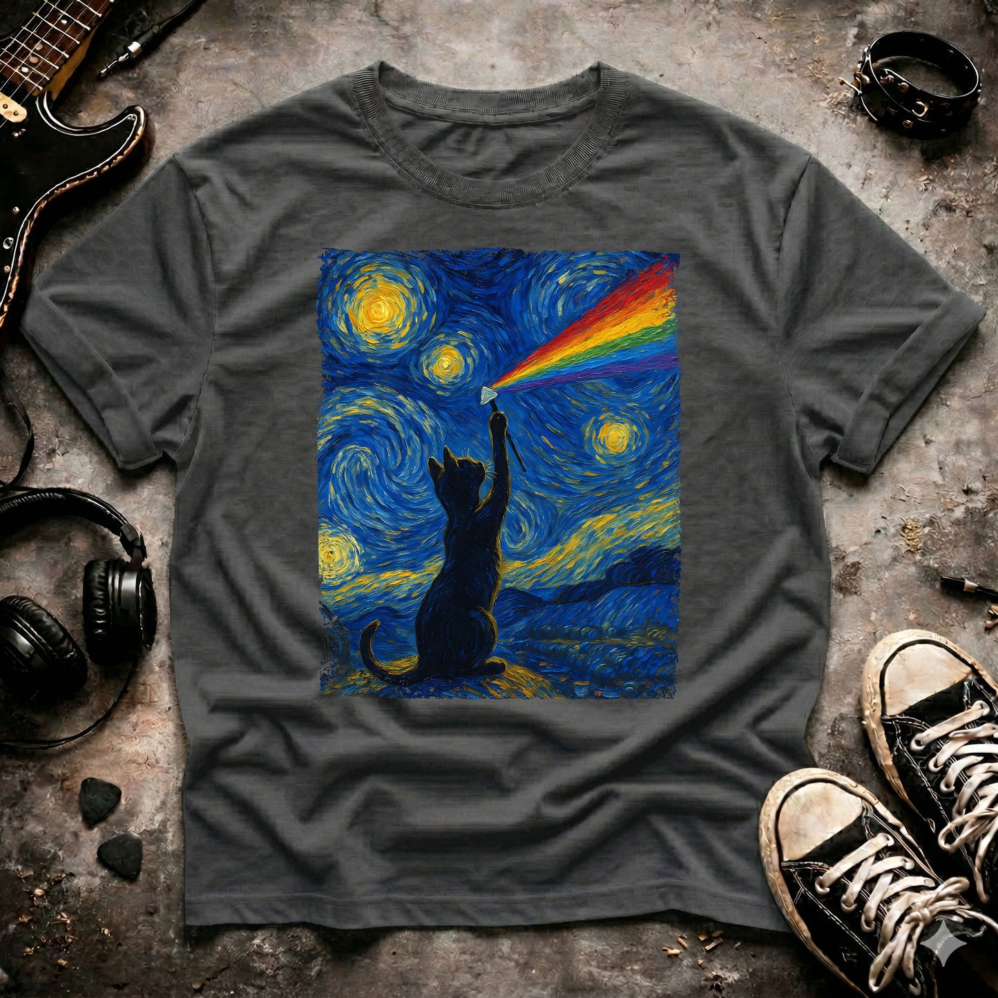 Cat Rock Starry Night T-Shirt