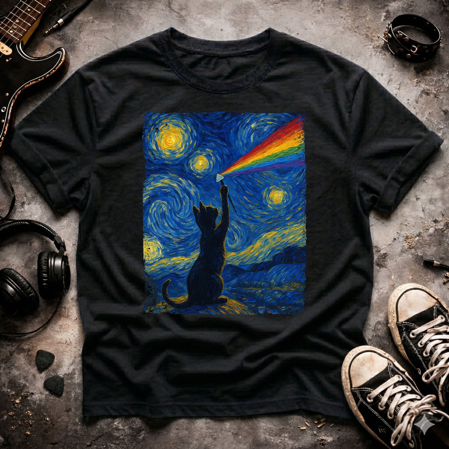Cat Rock Starry Night T-Shirt