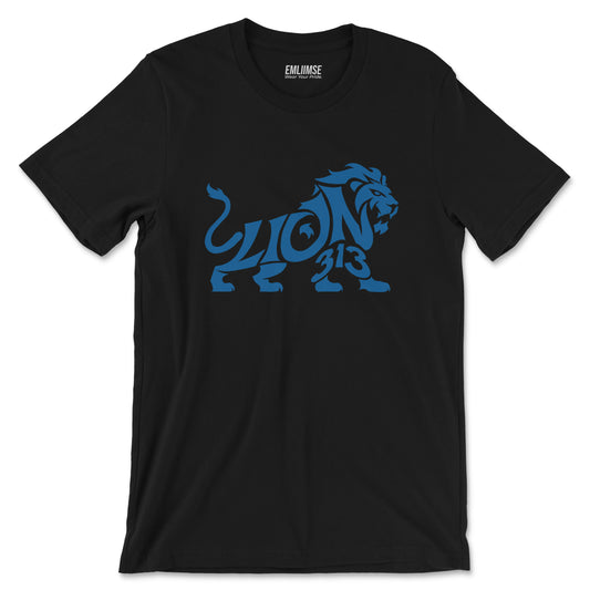 Blue Lion 313 Area Code T-Shirt