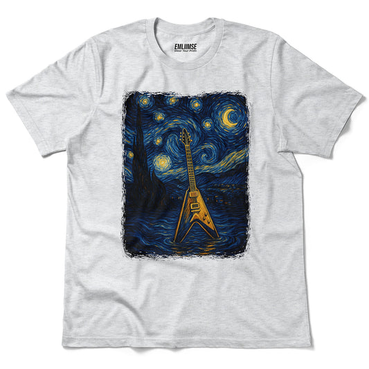 Rock Electric Guitar Starry Night T-Shirt