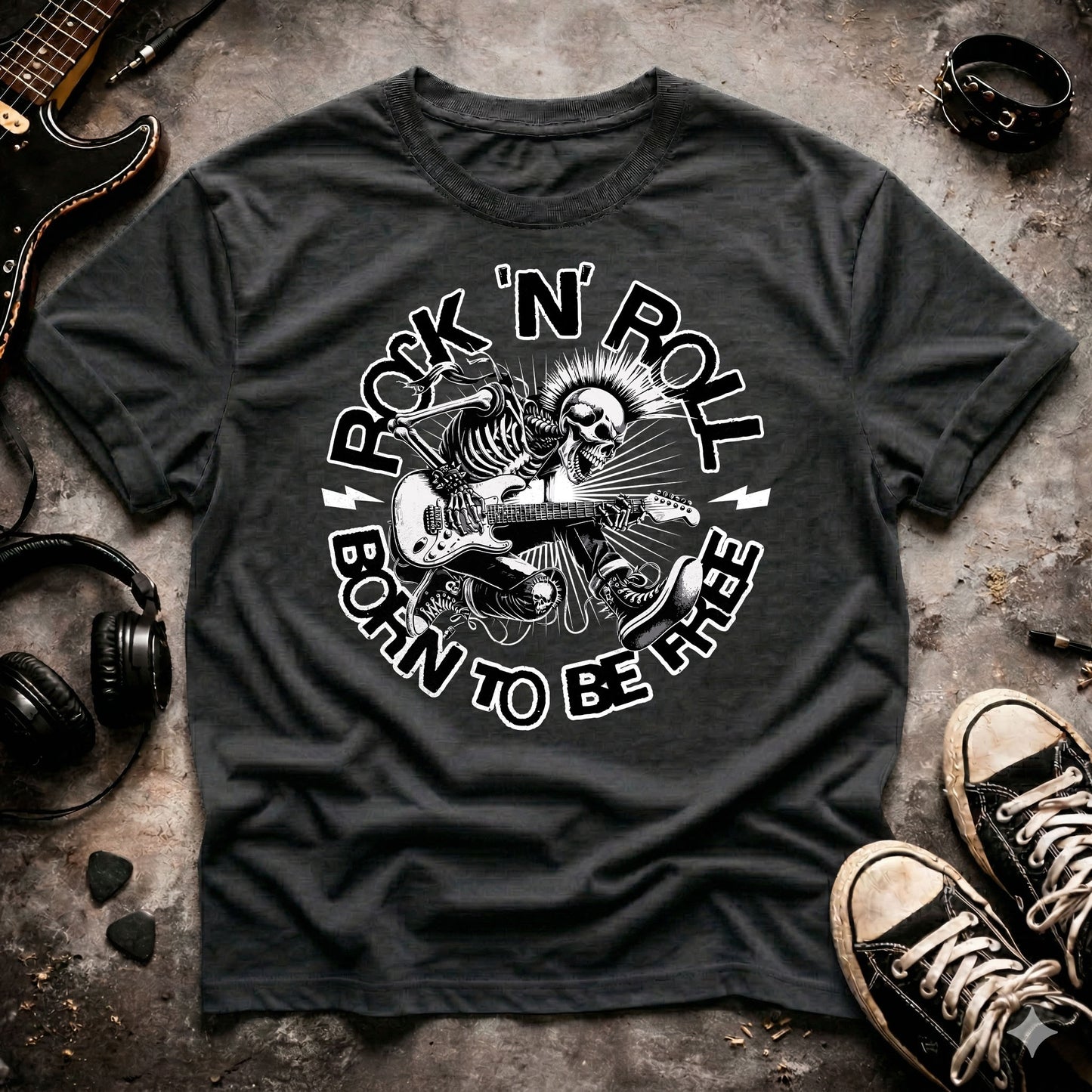 Rock N Roll Born To Be Free T-Shirt