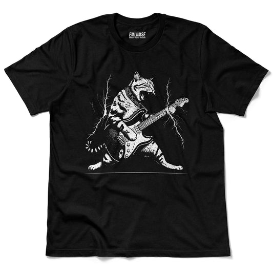 Rock N Roll Cat Electric Guitar T-Shirt