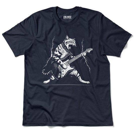 Rock N Roll Cat Electric Guitar T-Shirt