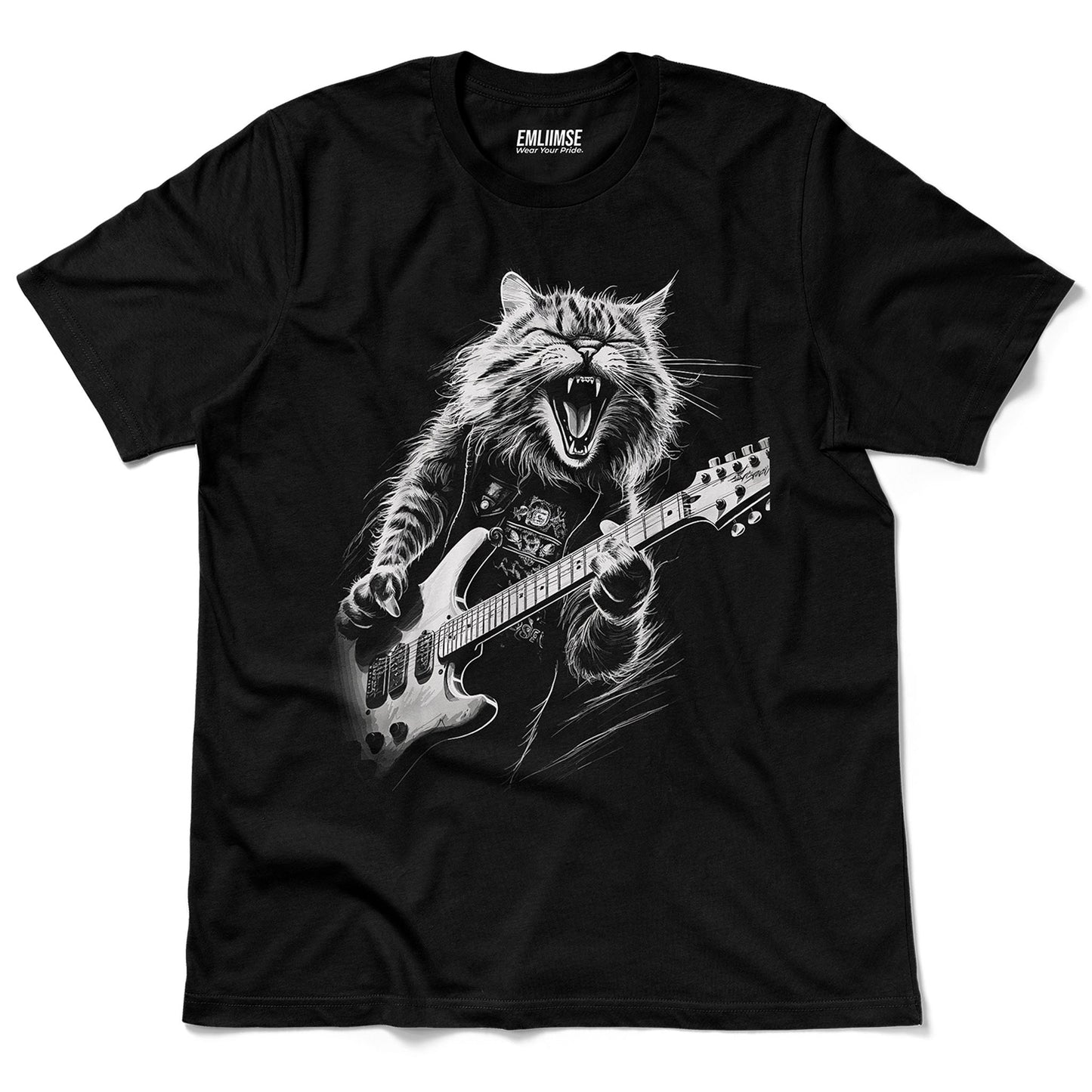 Rock N Roll Cat Guitarist V1 T-Shirt