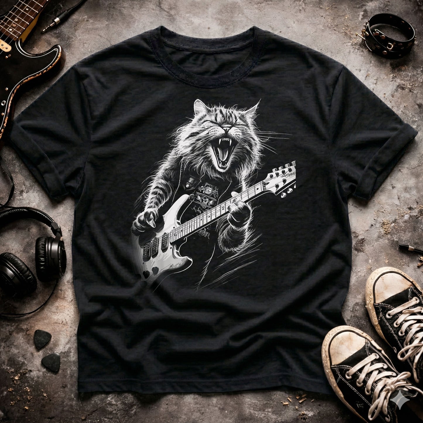 Rock Cat Guitarist T-Shirt