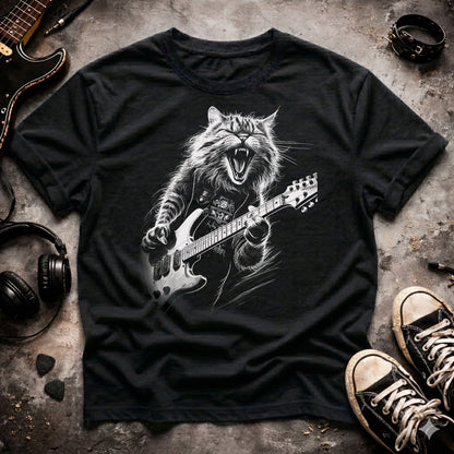Rock Cat Guitarist T-Shirt